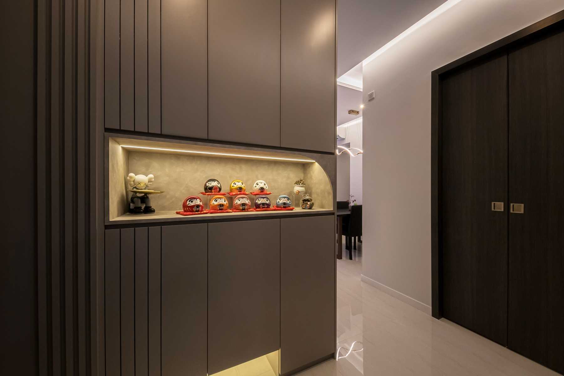 Contemporary Entryway with Small Storage and Doors
