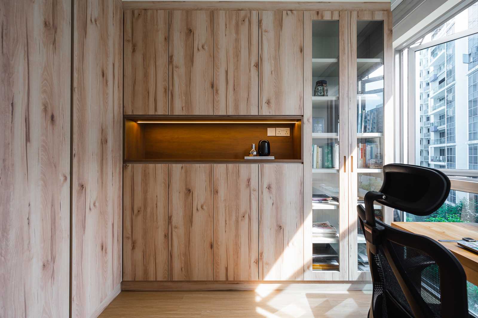 Country Home Office with Bookshelf and Desk Chairs