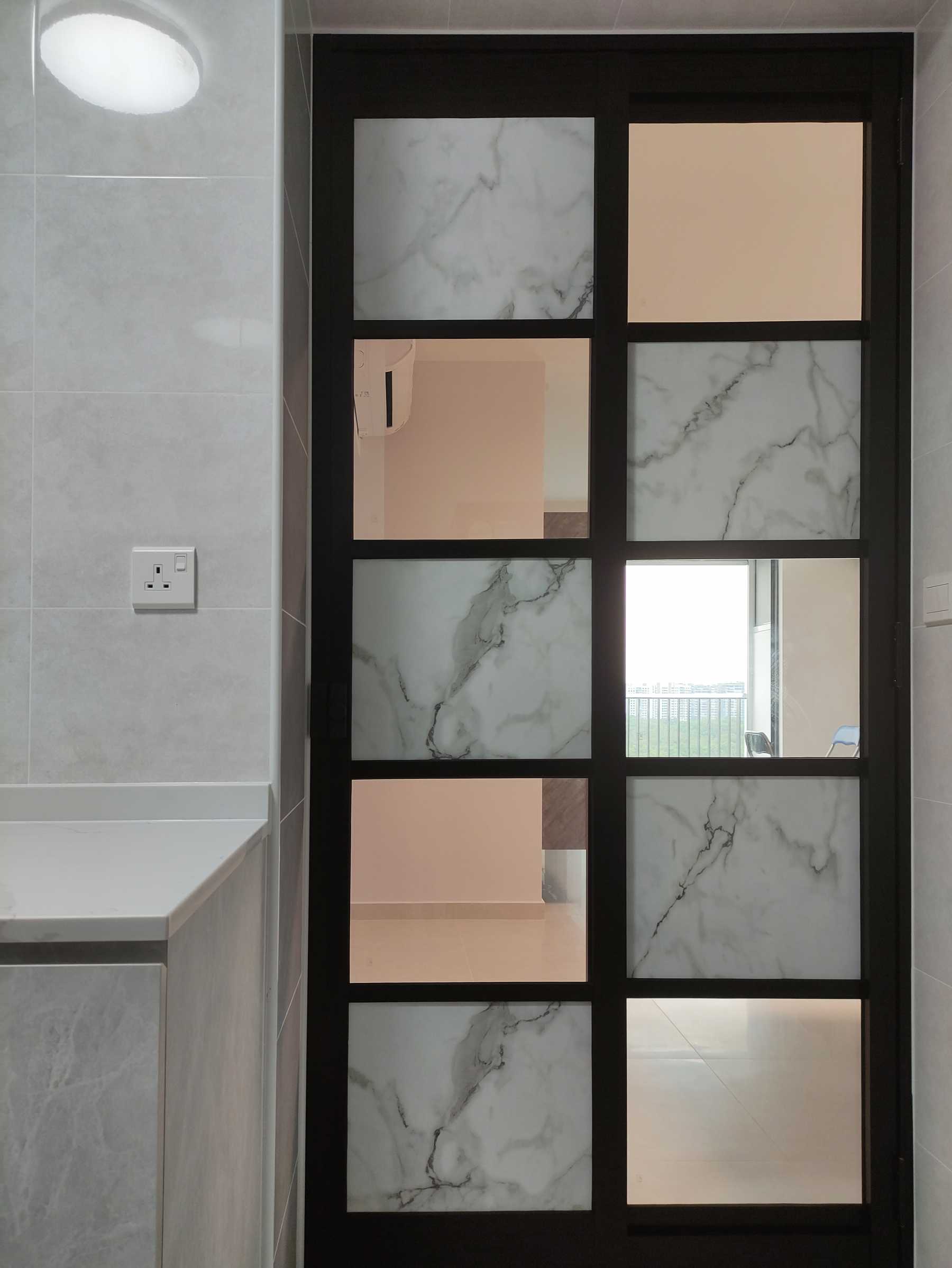 Scandinavian Kitchen with Herringbone Tiling and Parquet Floor