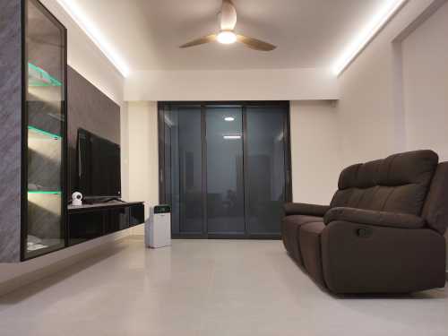 Scandinavian Living Room at New HDB Rivervale Shores