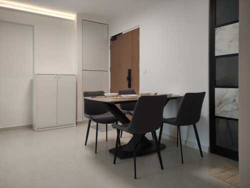 Scandinavian Living Room at New HDB Rivervale Shores