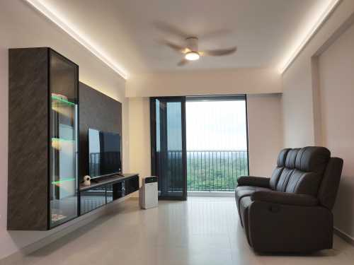 Scandinavian Living Room at New HDB Rivervale Shores