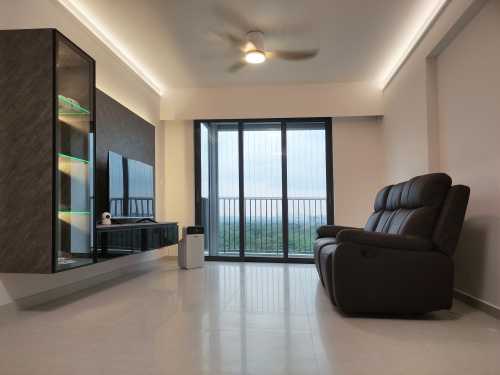 Scandinavian Living Room at New HDB Rivervale Shores