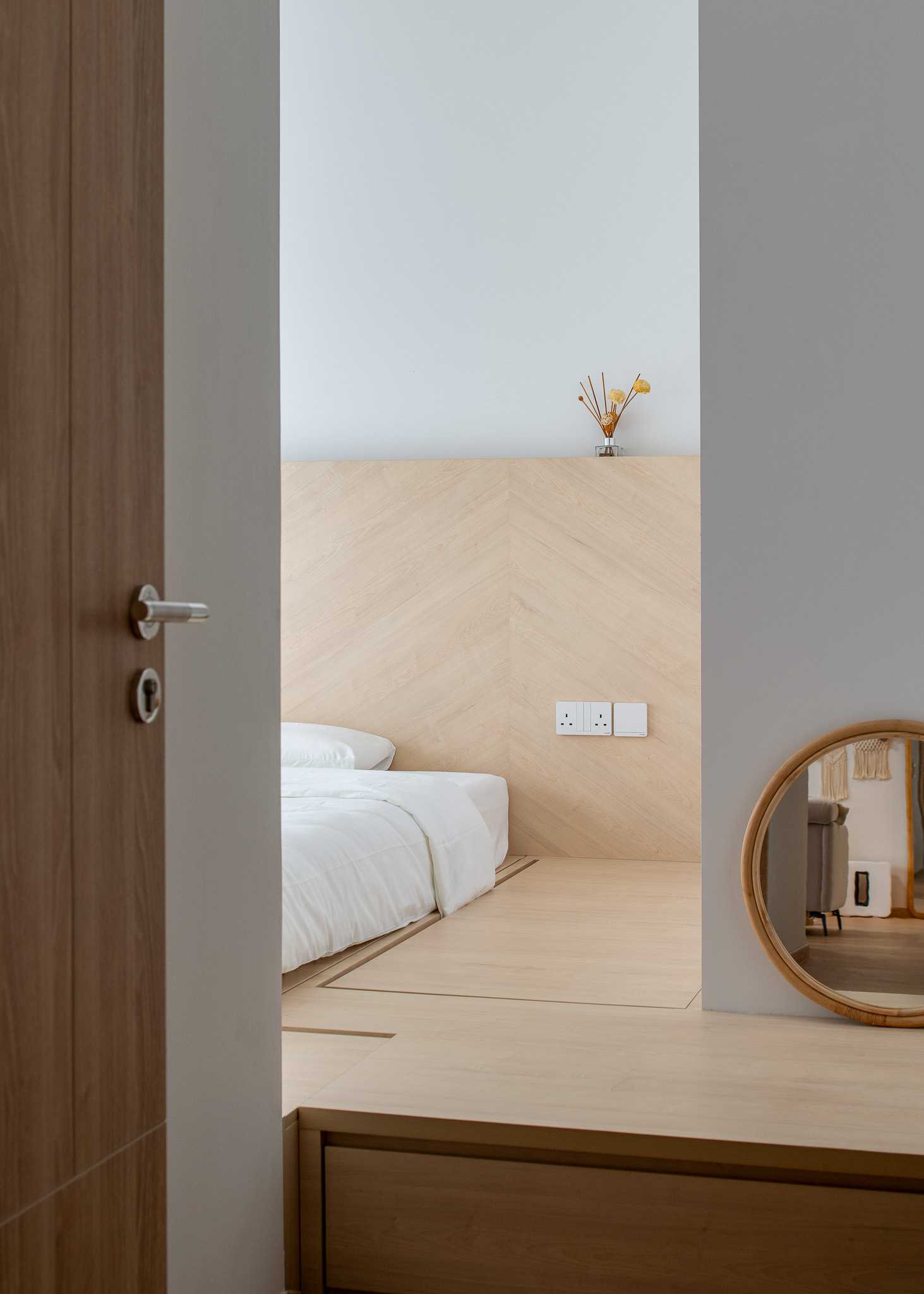 Country Bedroom with Platform Bed and Bed