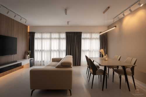 Contemporary Living Room at 175A Sengkang East Dr (Rivervale Shores)