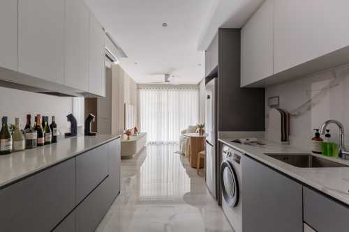 Minimalist Kitchen at 2 Bedroom Condo @ Affinity