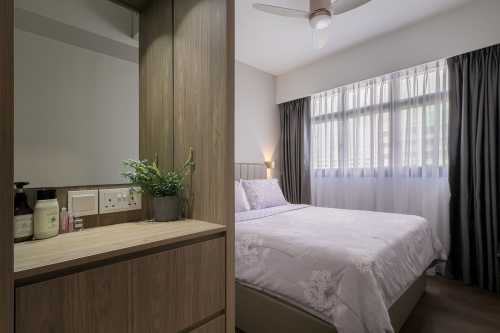 Scandinavian Bedroom at 2 Bedroom BTO @ Keat Hong Link