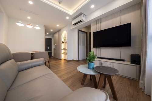 Scandinavian Living Room at 2 Bedroom BTO @ Keat Hong Link