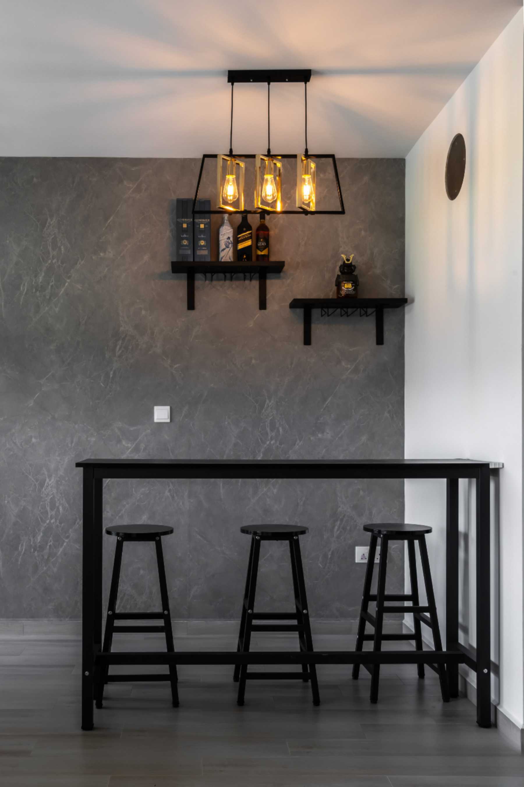 Modern Living Room with Drop Ceiling and Lighting