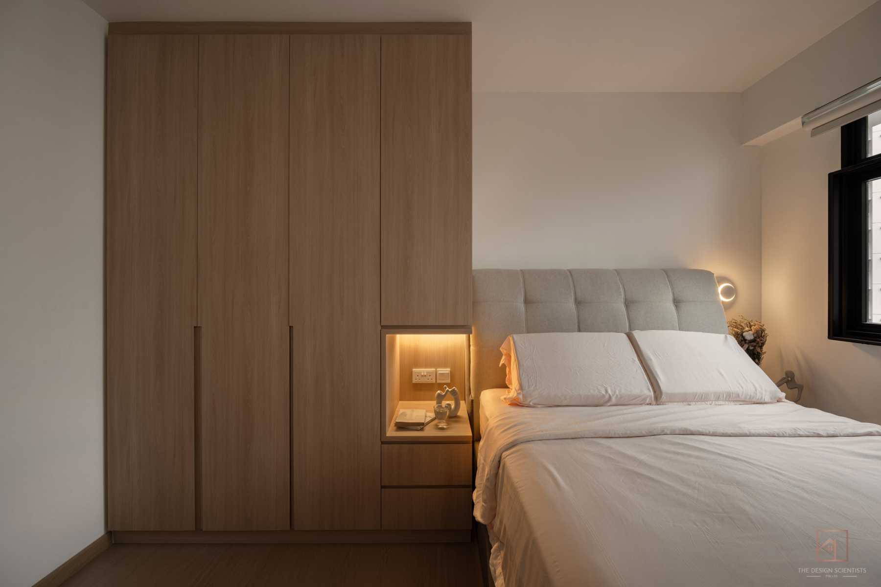 Scandinavian Bedroom with Wardrobe and Roller Blinds