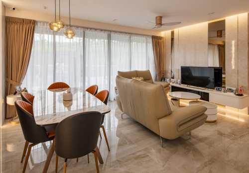 Contemporary Living Room at The affinity  condo