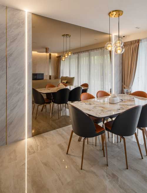 Contemporary Living Room at The affinity  condo