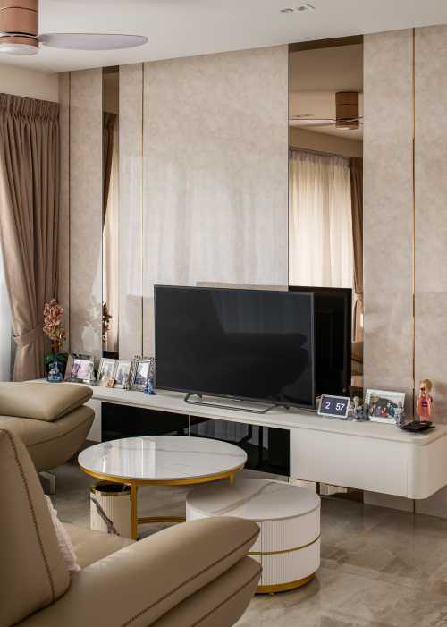 Contemporary Living Room at The affinity  condo
