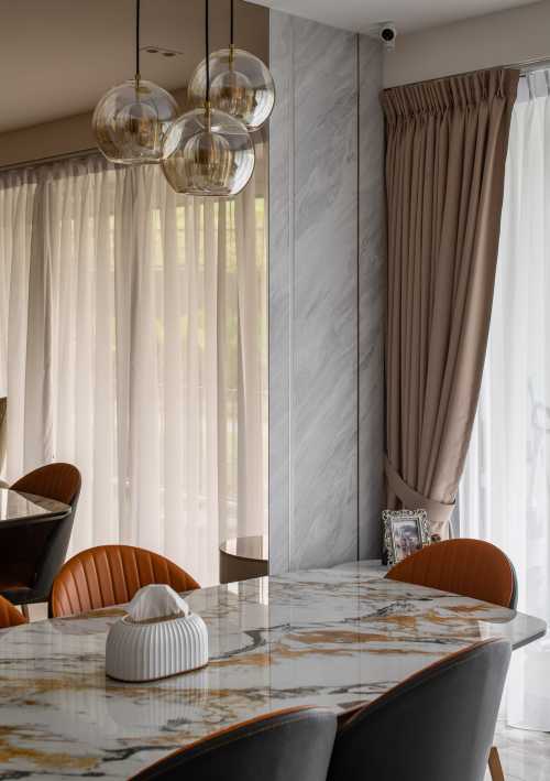 Contemporary Dining Room at The affinity  condo