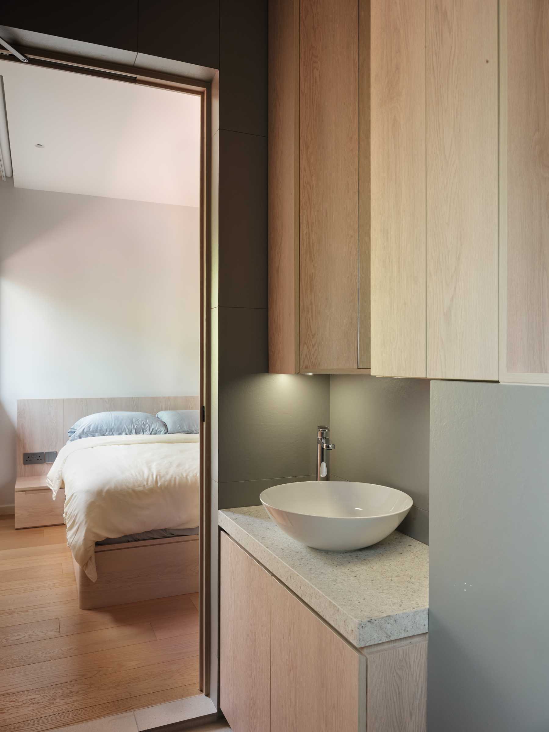 Minimalist Bathroom with Mirror and Bathroom Mirrors