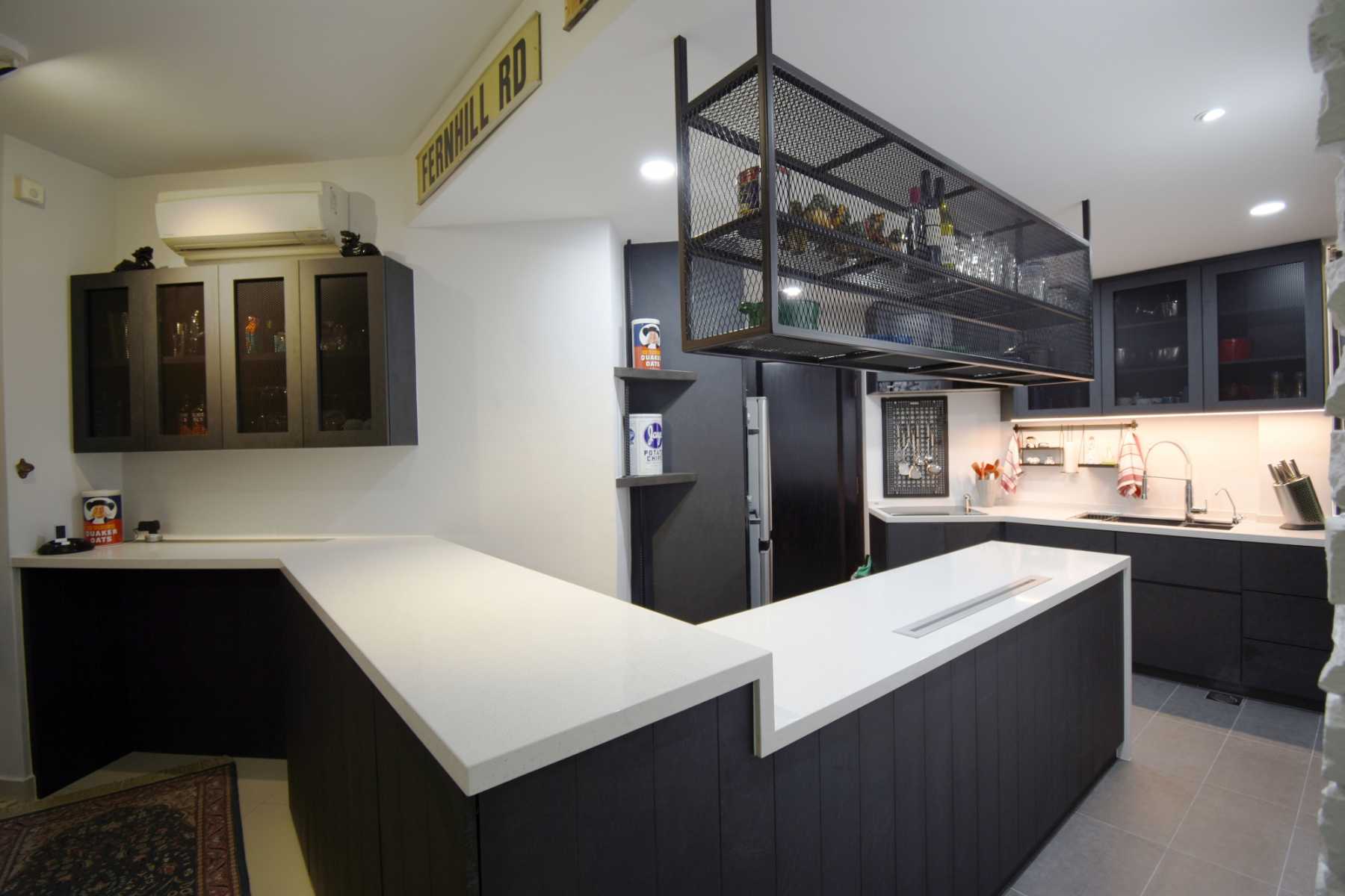 Industrial Kitchen with Countertop and Kitchen Island