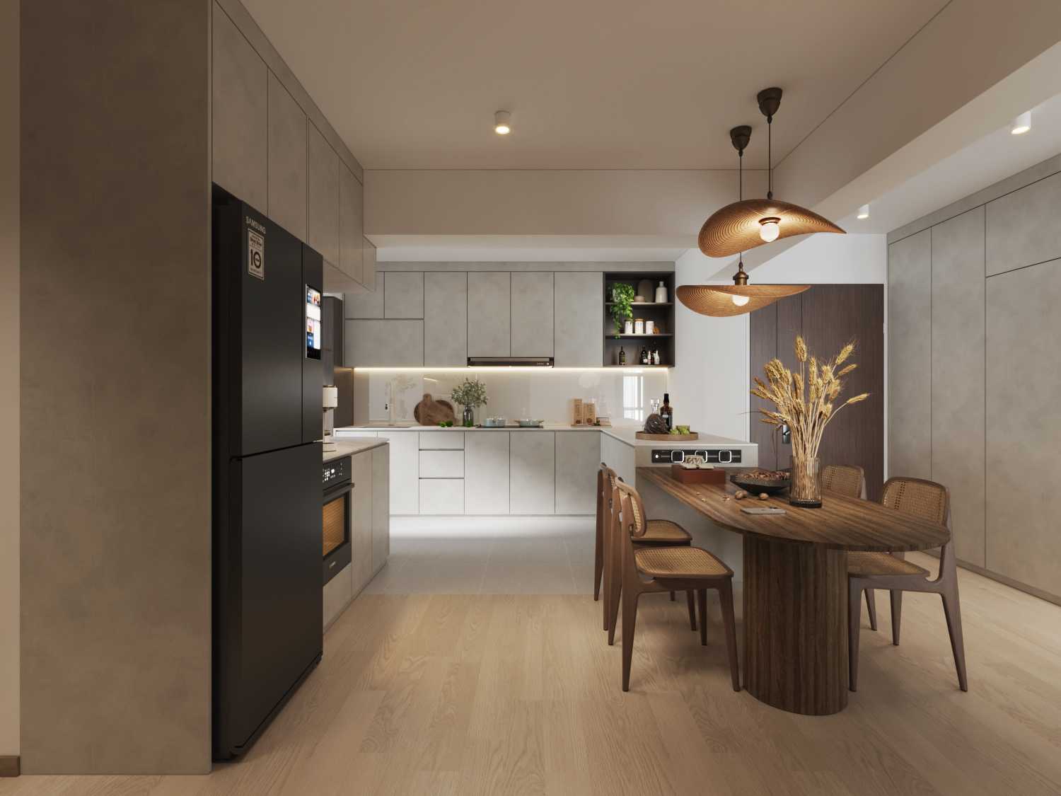 Contemporary Kitchen with Kitchen Island and Open Kitchen