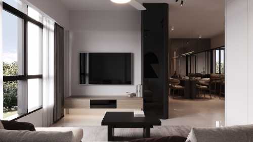 Contemporary Living Room at 119B Alkaff Crescent