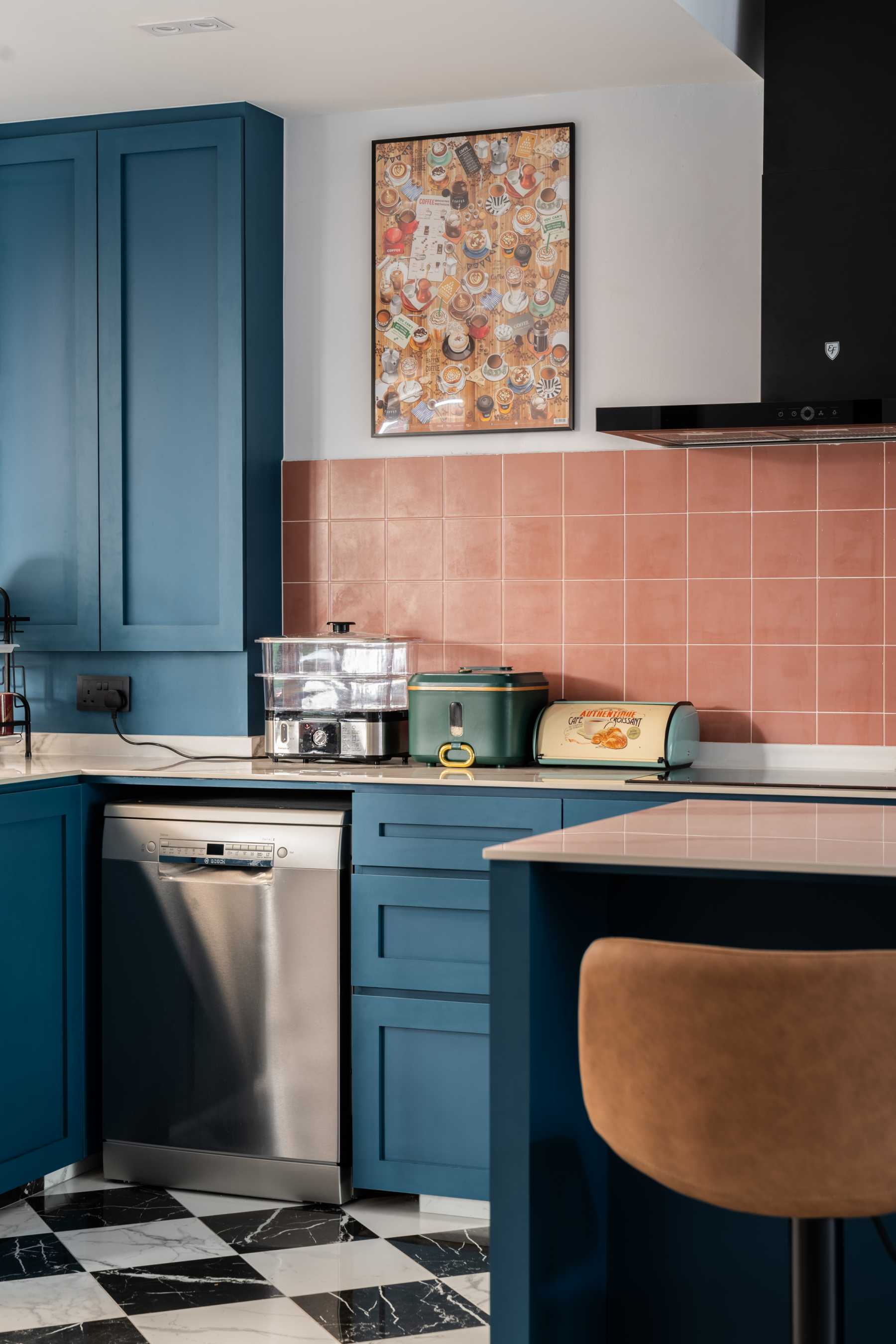 Eclectic Kitchen with Vinyl Flooring and Wood Flooring