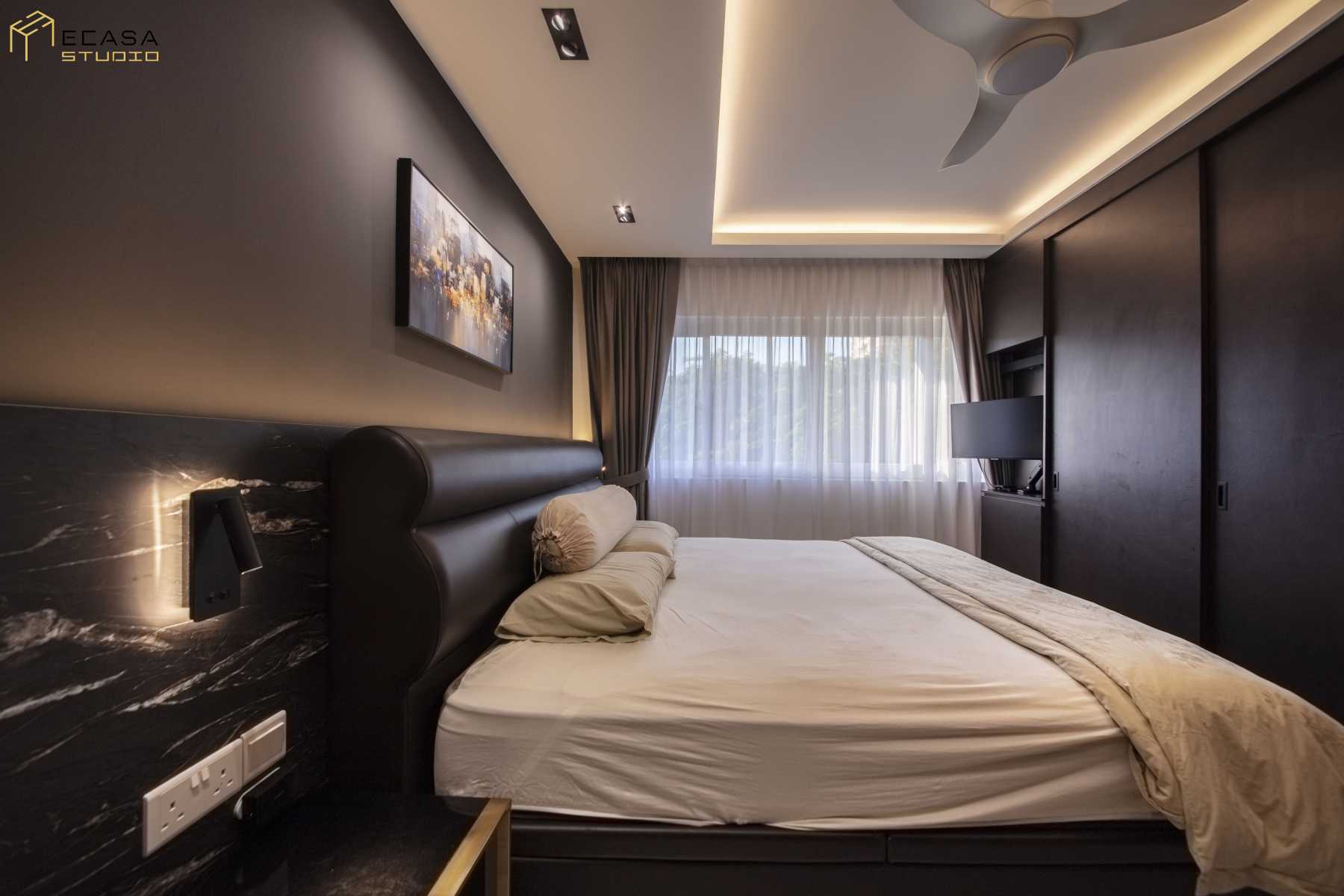 Contemporary Bedroom with Platform Bed and Closet