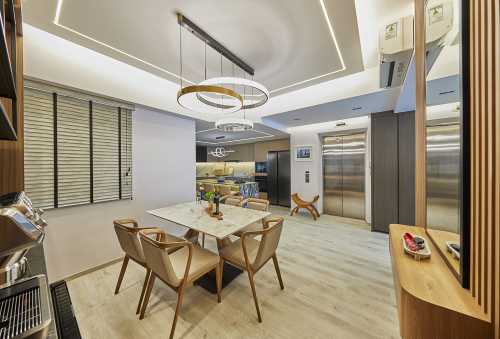 Contemporary Dining Room at Palm Gardens