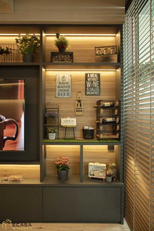 Contemporary Home Bar at Nin Residence