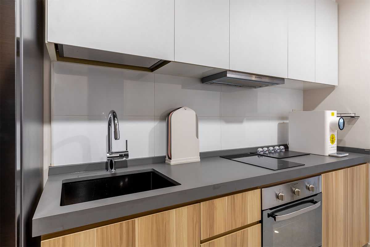 Contemporary Kitchen with Mosaic and Kitchen Accessories