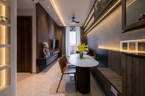 Contemporary Dining Room at 2 Bedroom Condo @ Parc Komo