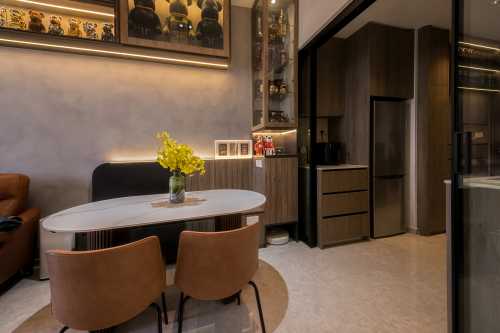 Contemporary Kitchen at 2 Bedroom Condo @ Parc Komo