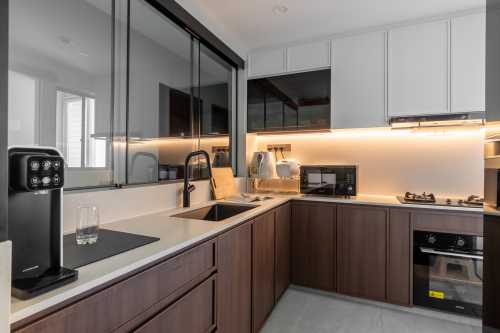 Contemporary Kitchen at 3 Bedroom Condo @ Butterworth Land