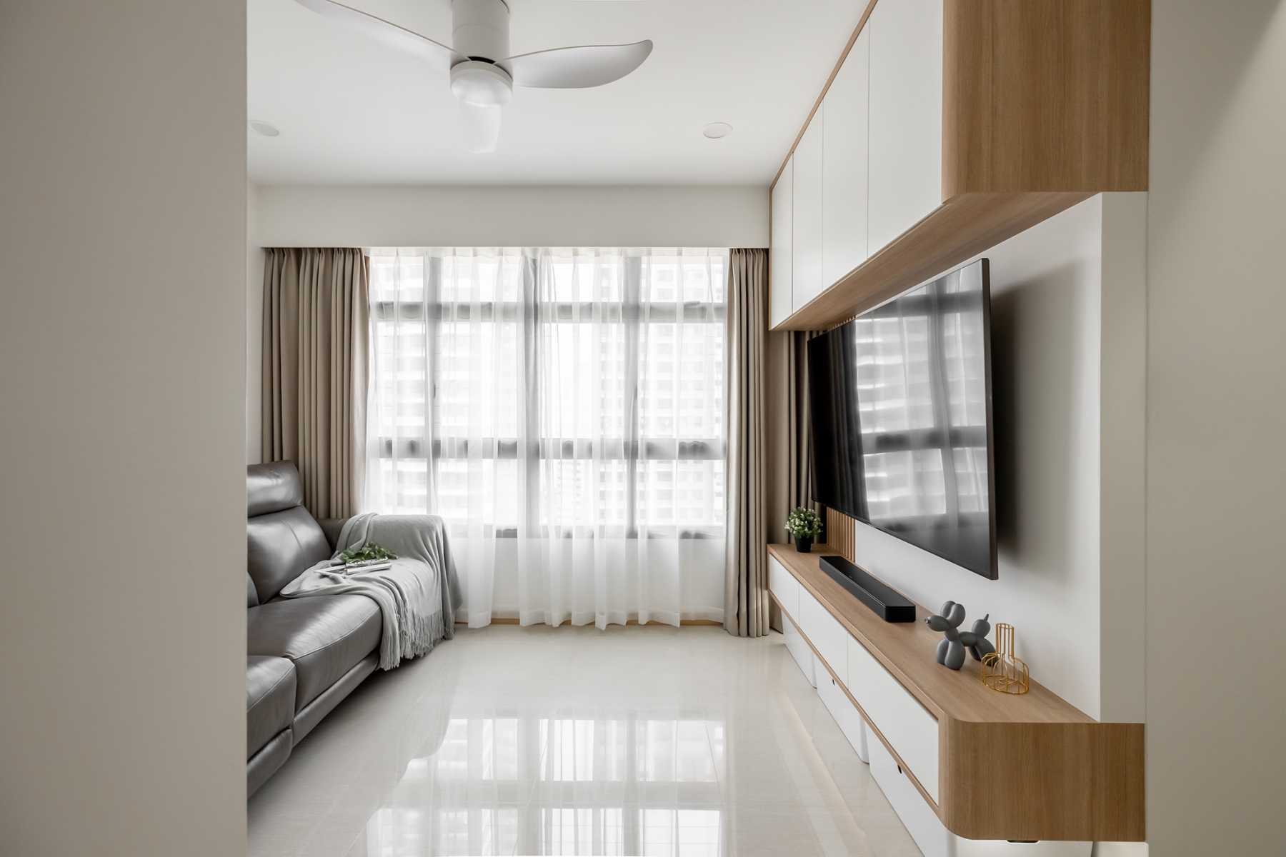 Minimalist Living Room with TV Console and Sofa