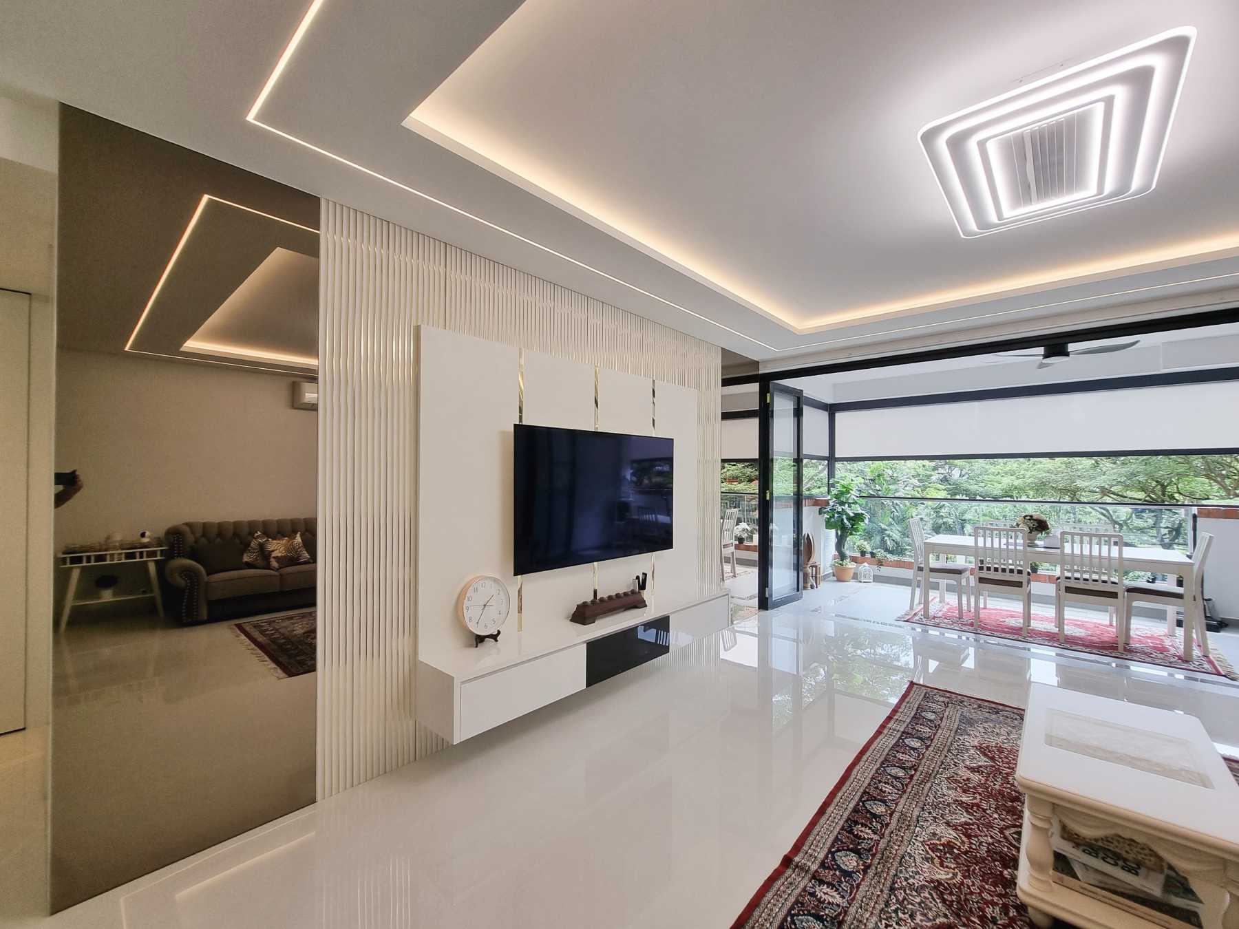 Scandinavian Living Room with Feature Wall and Sofa