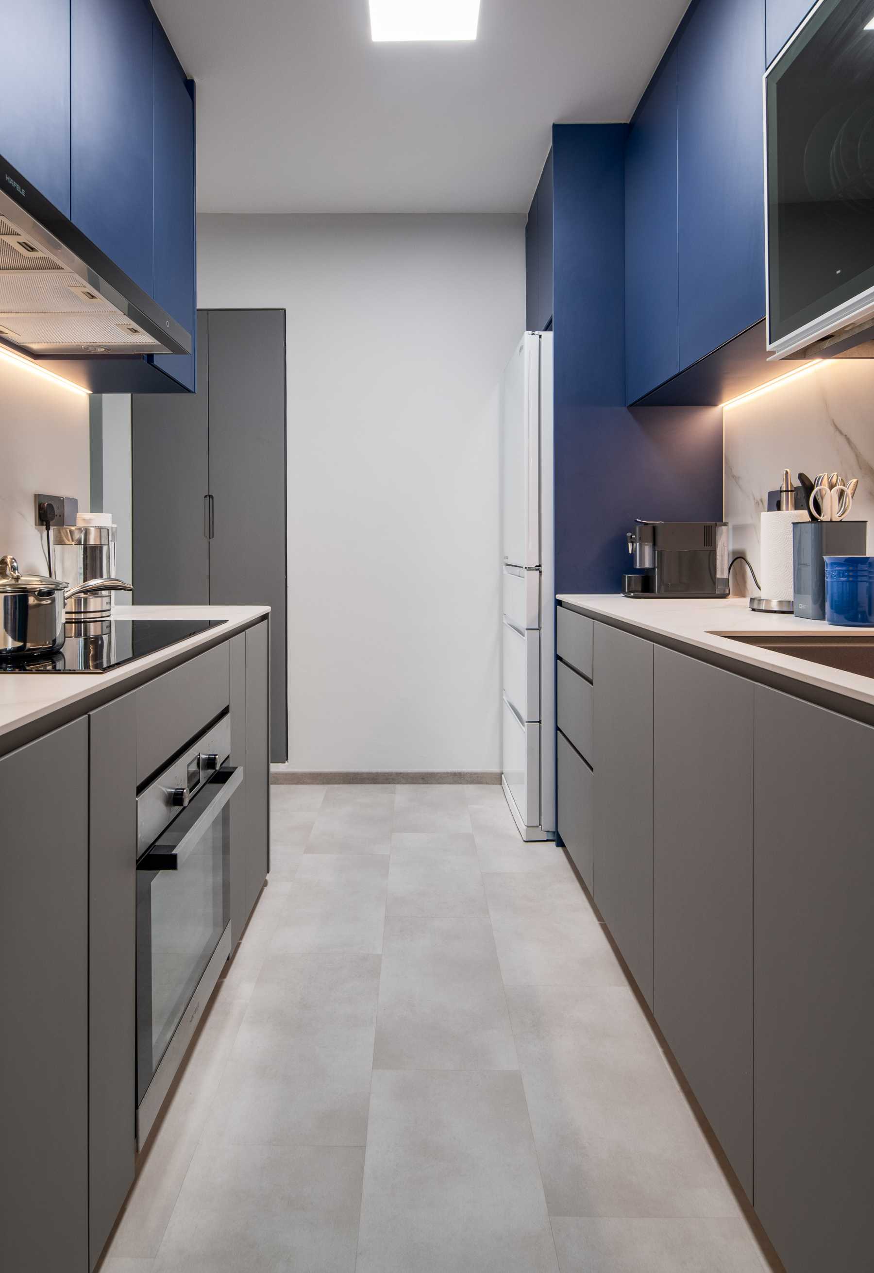 Scandinavian Kitchen with Countertop and Cupboard