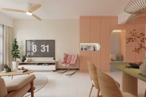 Eclectic Living Room at Punggol Point Woods