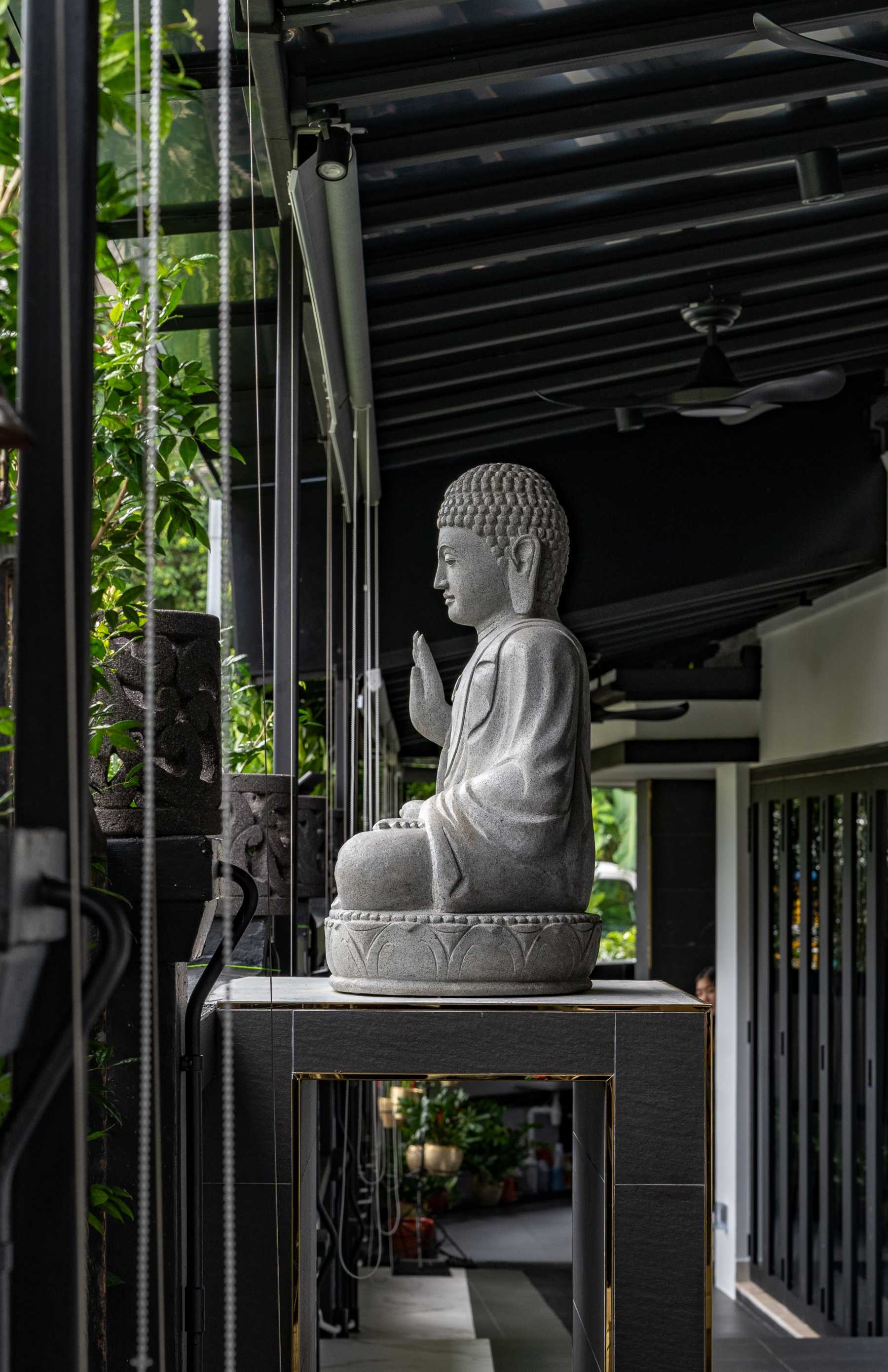 Modern Foyer with Artwork and Console Table