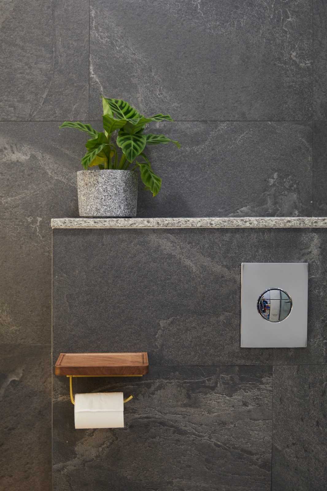 Minimalist Bathroom with Mirror and Shower Screen