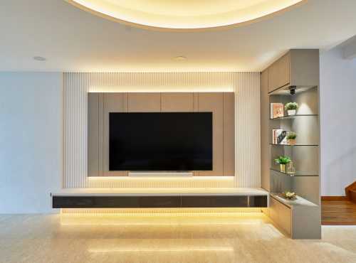 Minimalist Living Room at Ah Soo Garden
