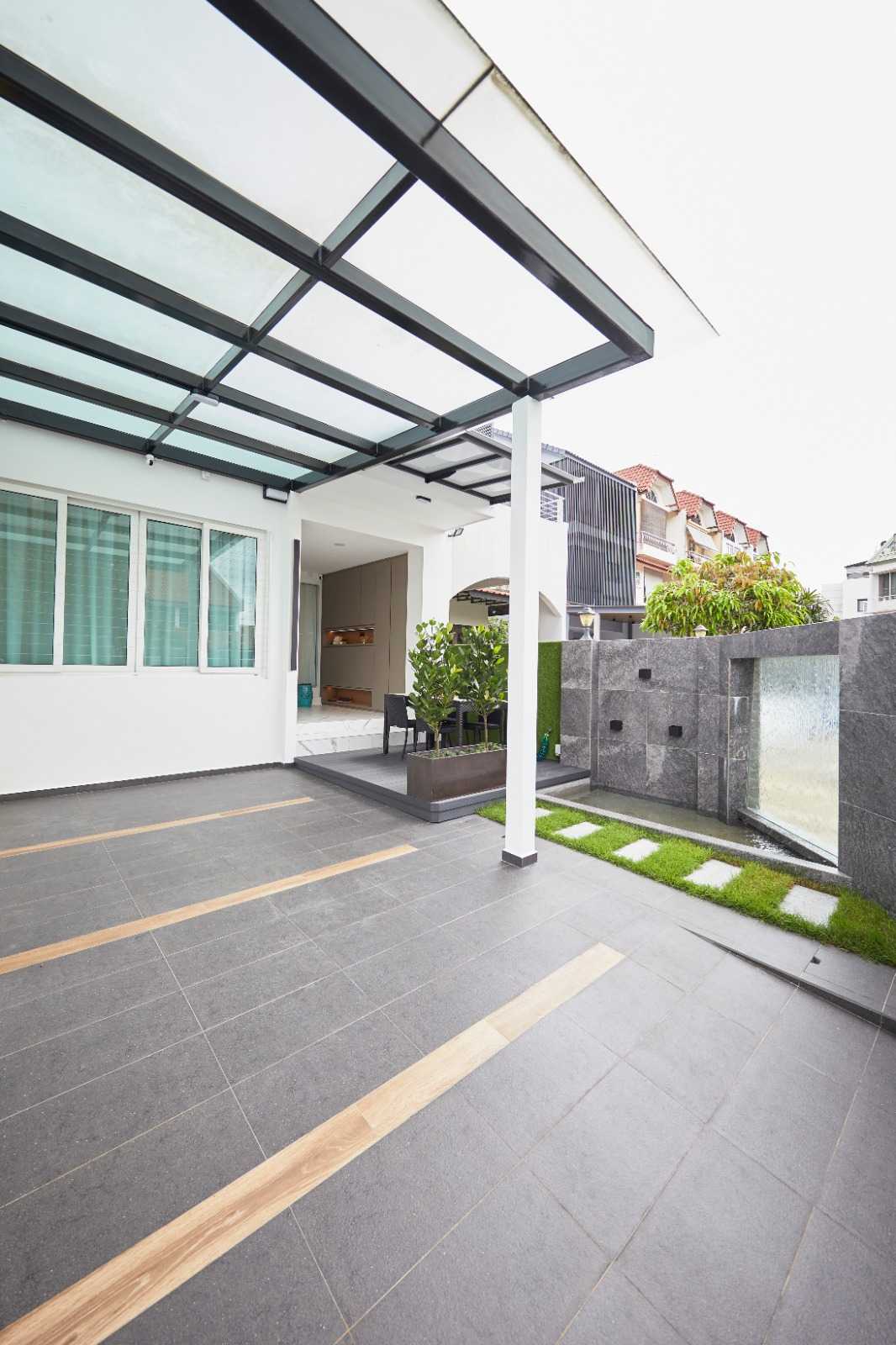 Minimalist Porch with Window Seat and Awning