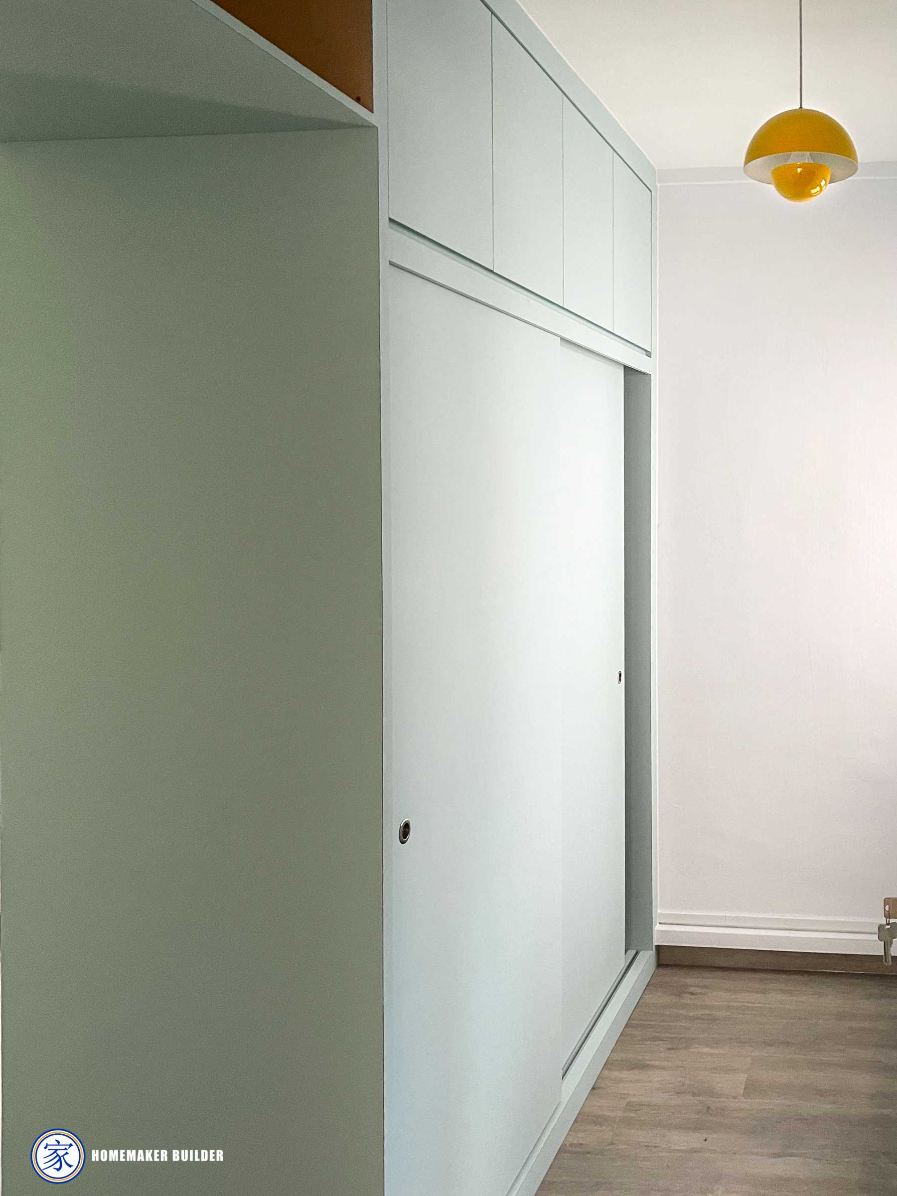 Eclectic Bedroom with Feature Wall and Wardrobe