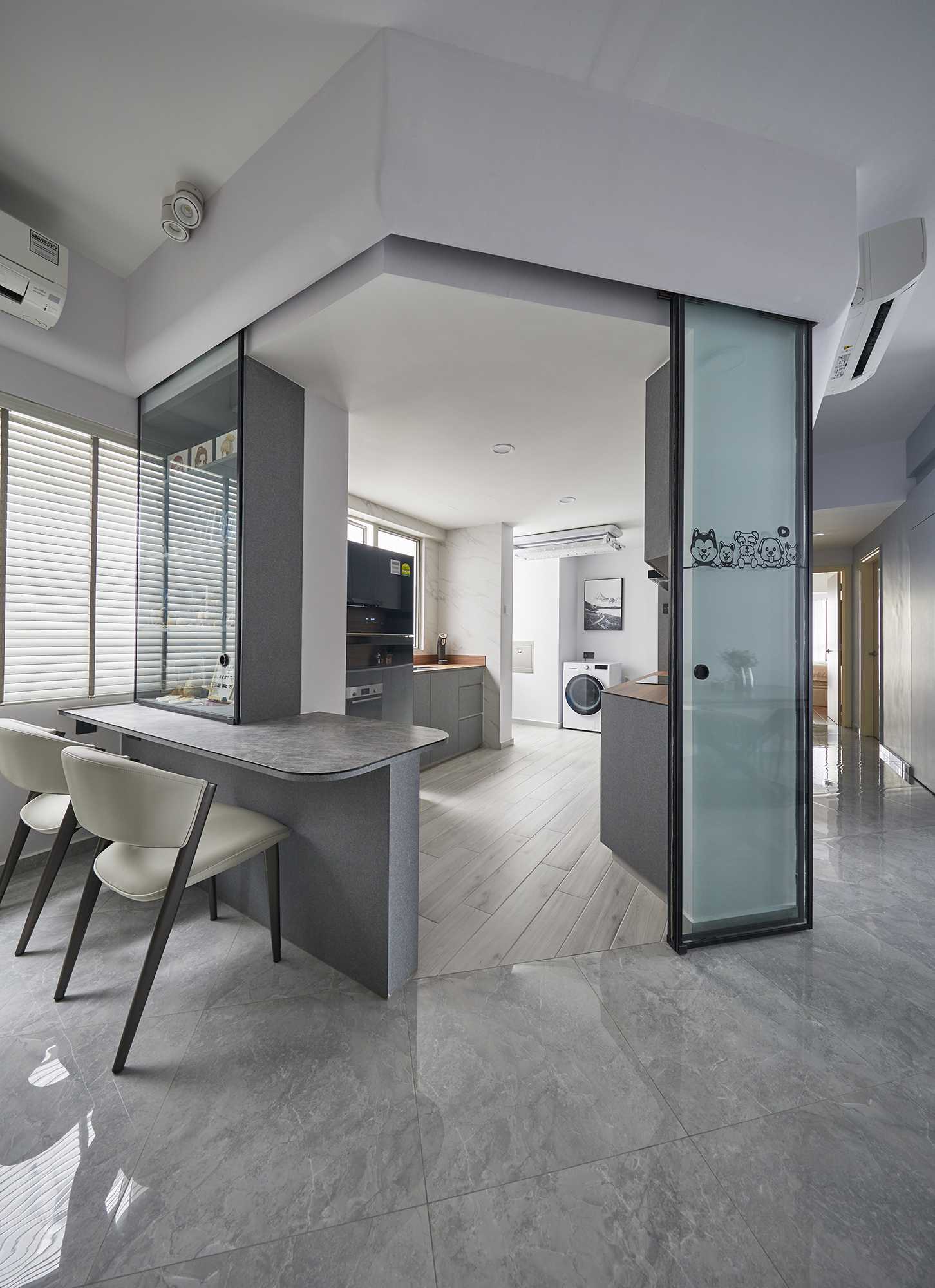 Modern Entryway with Mirror and Console Table