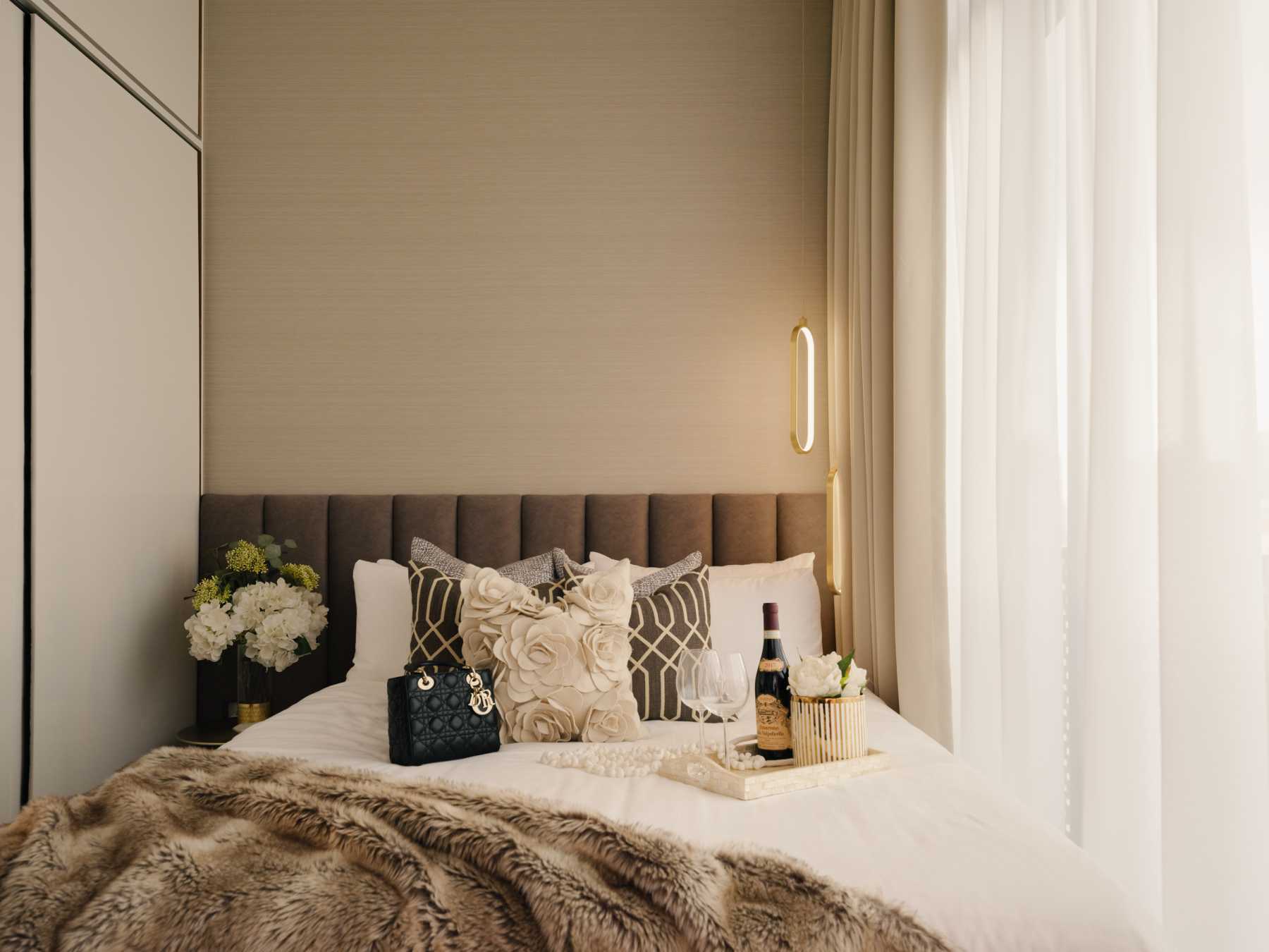 Modern Bedroom with Wardrobe and Closet