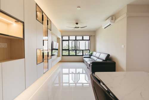 Minimalist Living Room at Rivervale Shores