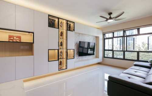 Minimalist Living Room at Rivervale Shores