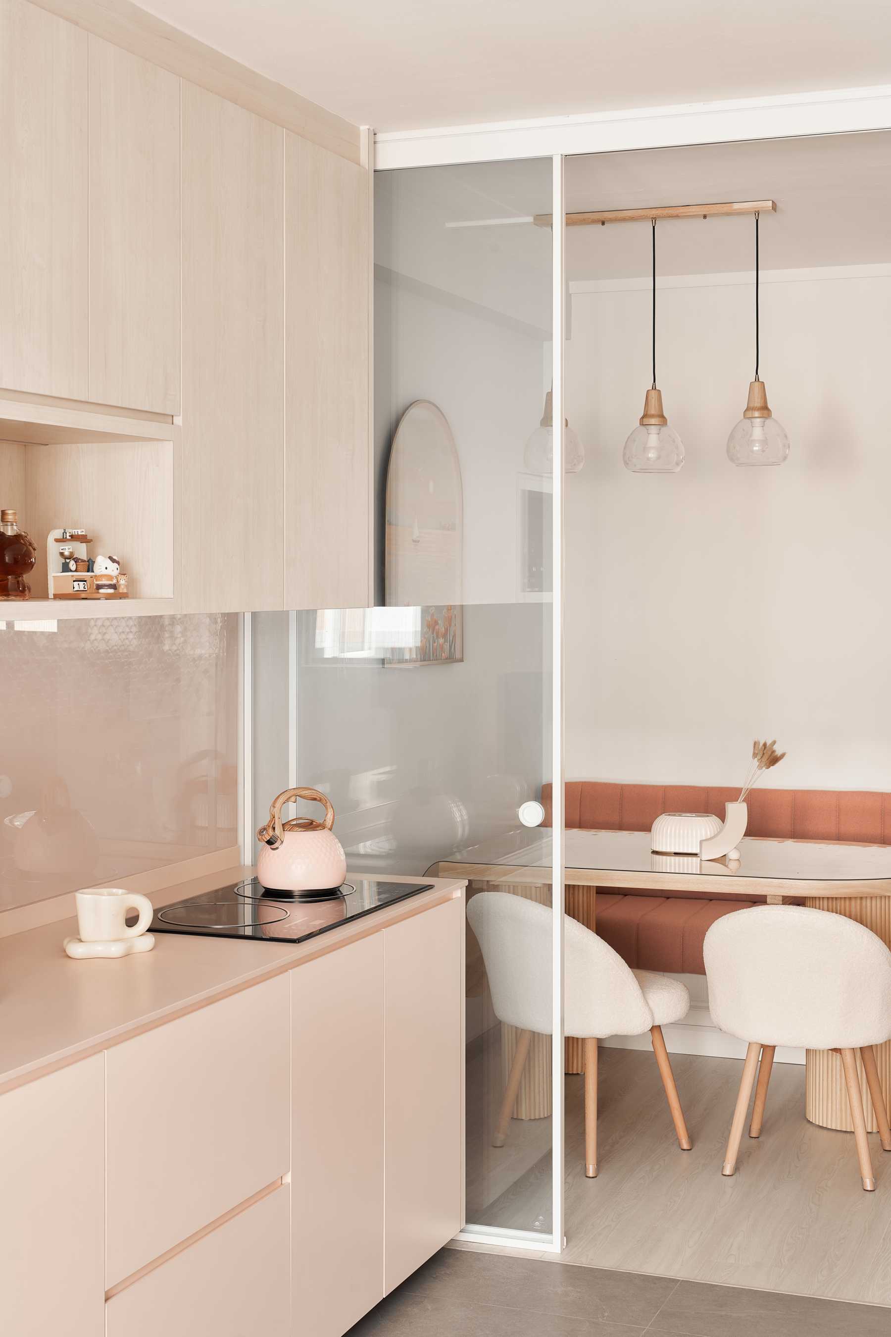 Scandinavian Kitchen with Countertop and Open Kitchen