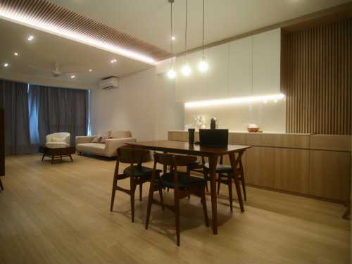 Scandinavian Living Room at 3 Bedroom Condo