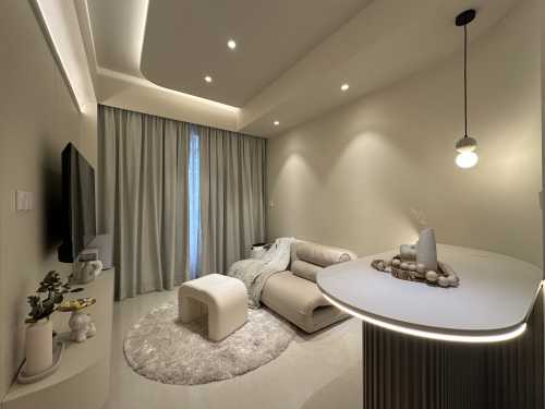 Minimalist Living Room at 1+1 Bedroom Condo