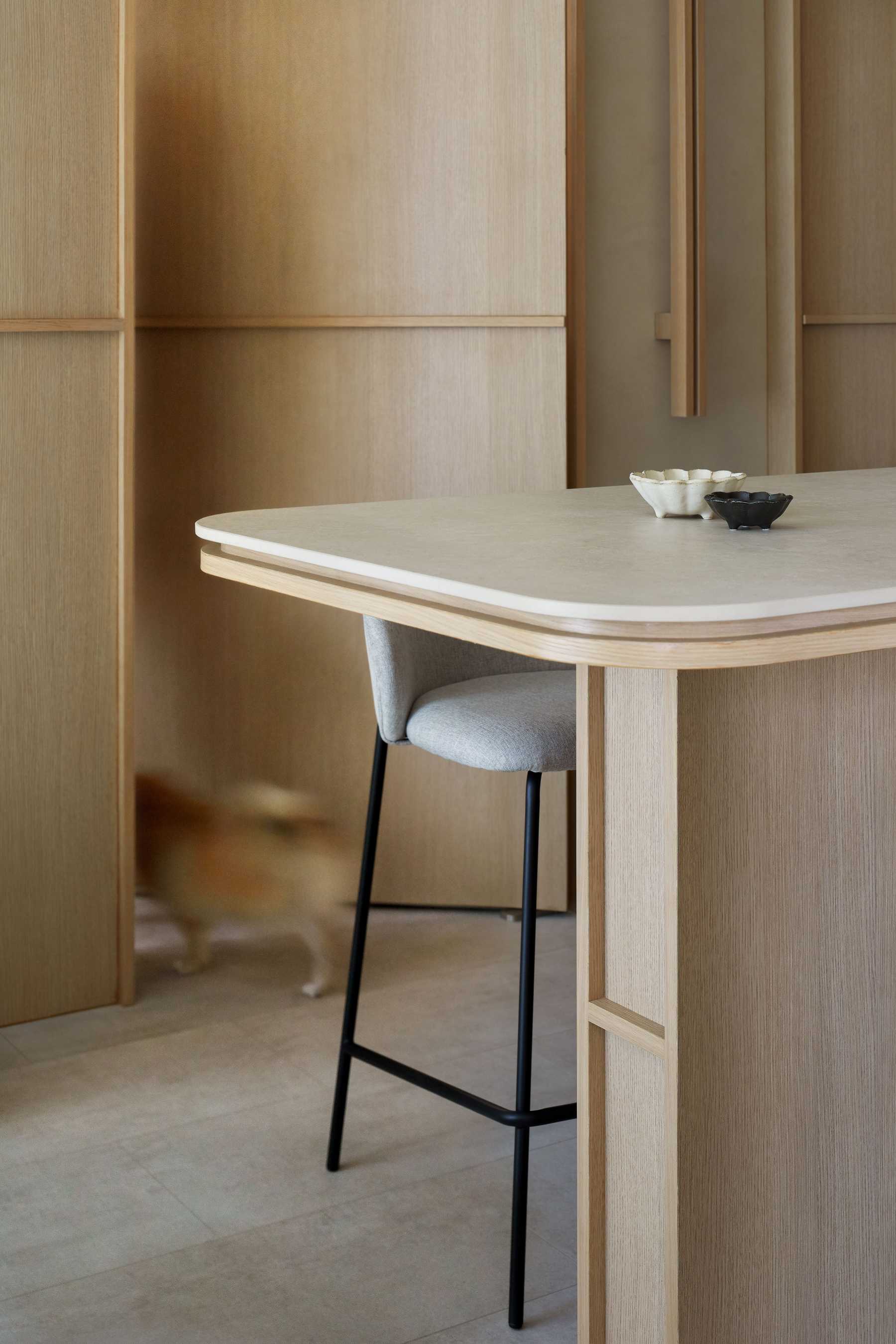 Scandinavian Dining Room with Dining Table and Seating Bench