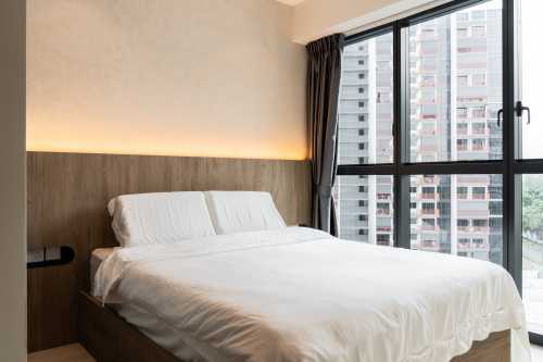 Contemporary Bedroom at Riverfront Residence