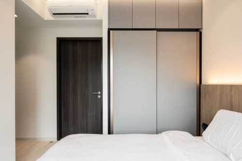 Contemporary Bedroom at Riverfront Residence