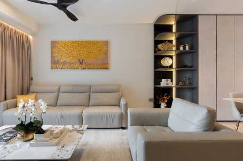 Modern Living Room at Marina Bay Suites